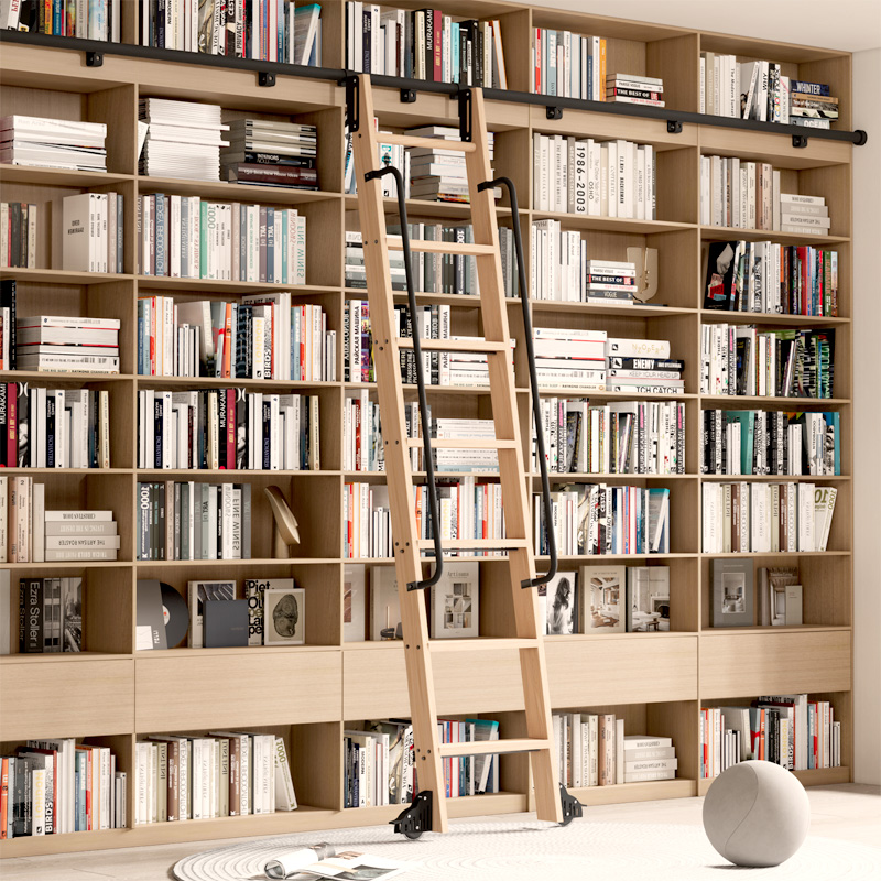 Woodworking Lofts - ローリングライブラリラダーハードウェア 13FT(400cm) フックオンスライドロフト家庭用アルミニウム合金トラックハードウェアキット (はしごなし)