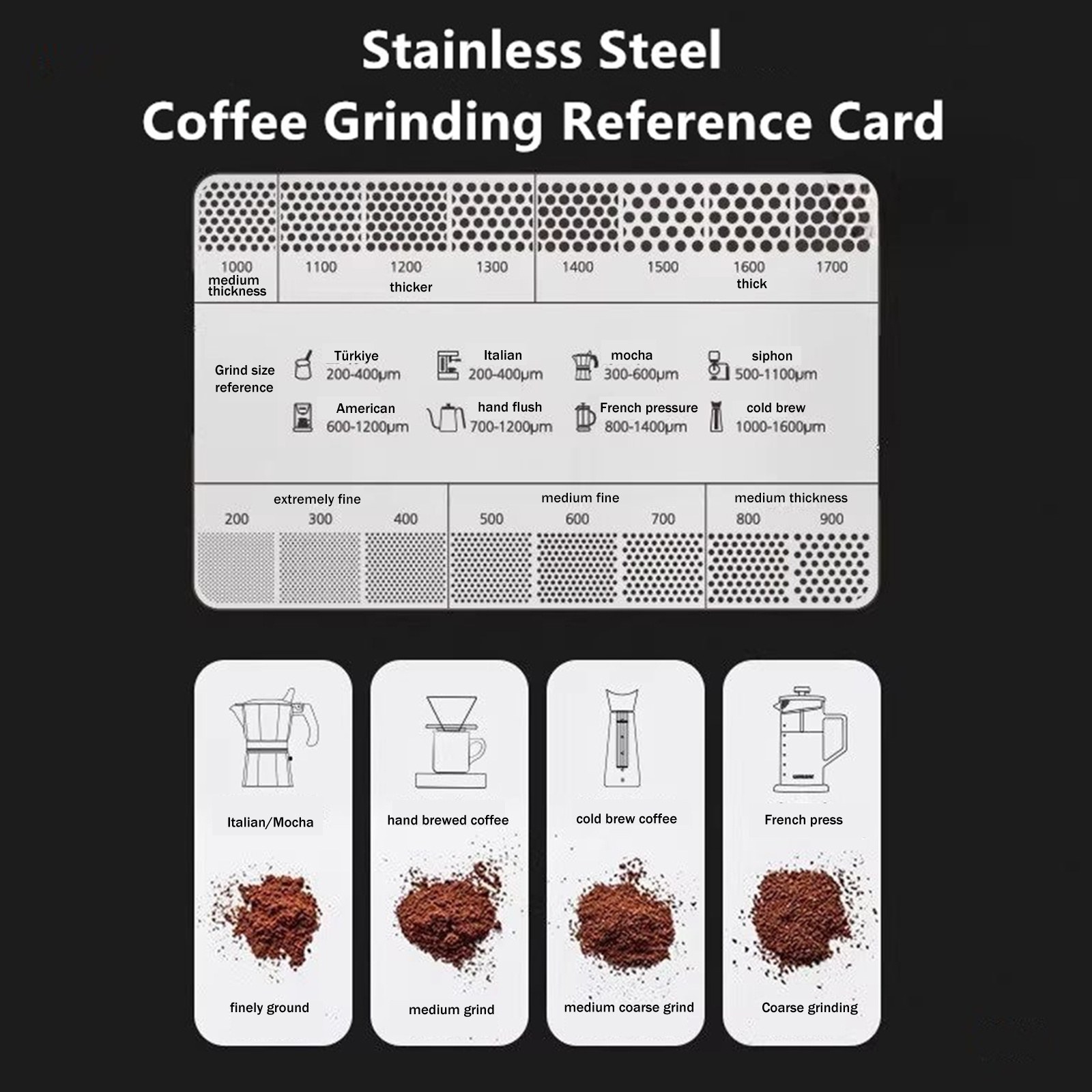 Card Scraper Steel - 1Pc コーヒーパウダーグラインダー厚さ比較カード研削参考スケール正確な測定コーヒーアクセサリー