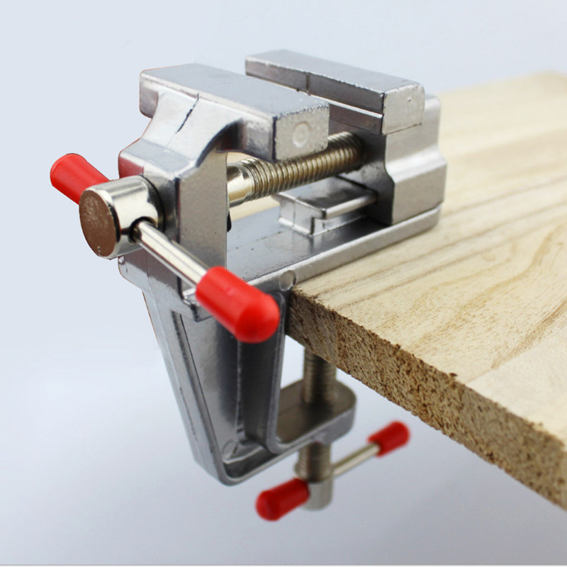 Woodworking Vise For Workbench - 1個のミニワークベンチバイス、3.5インチのアルミニウムジョー付き - ジュエリー、木工、DIYプロジェクト用の多機能精密クランプ