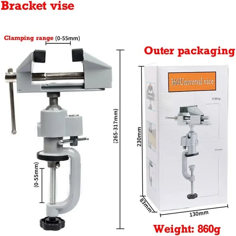 Woodworking Vise For Workbench - ユニバーサル木工穴あけ用 M テーブルドライバー 360 付き °