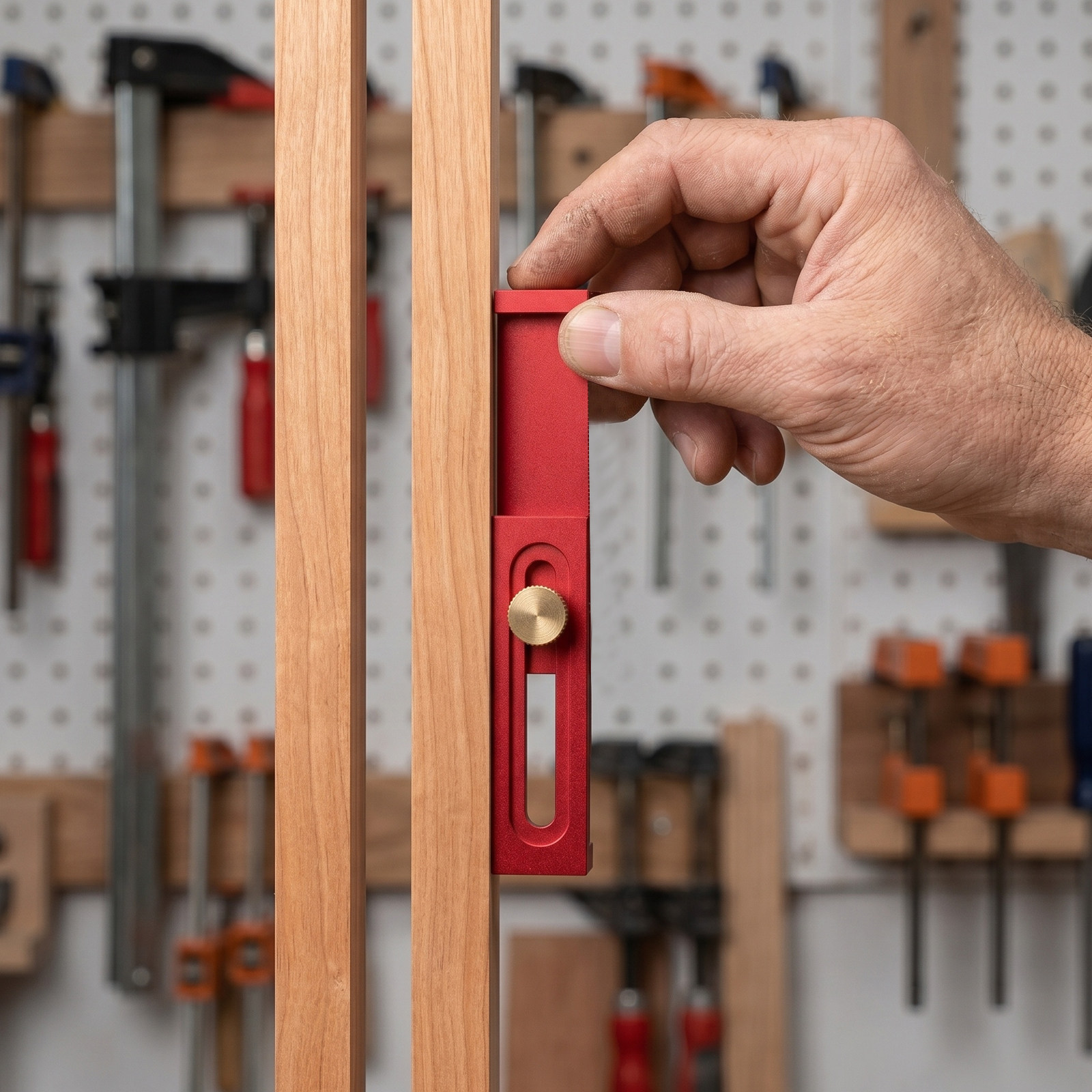 Woodworking Joint - 木工用測定定規 5-40mm アルミ合金製モーティスゲージ ロック可能な深さゲージ 正確なほぞ穴接合部の隙間測定