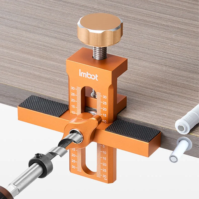 Woodworking Glue Applicator - 木工キャビネットドア取り付け治具、ドアパネル取り付け反動装置付き穴あけ工具、2 in 1クイックポジショニングツール