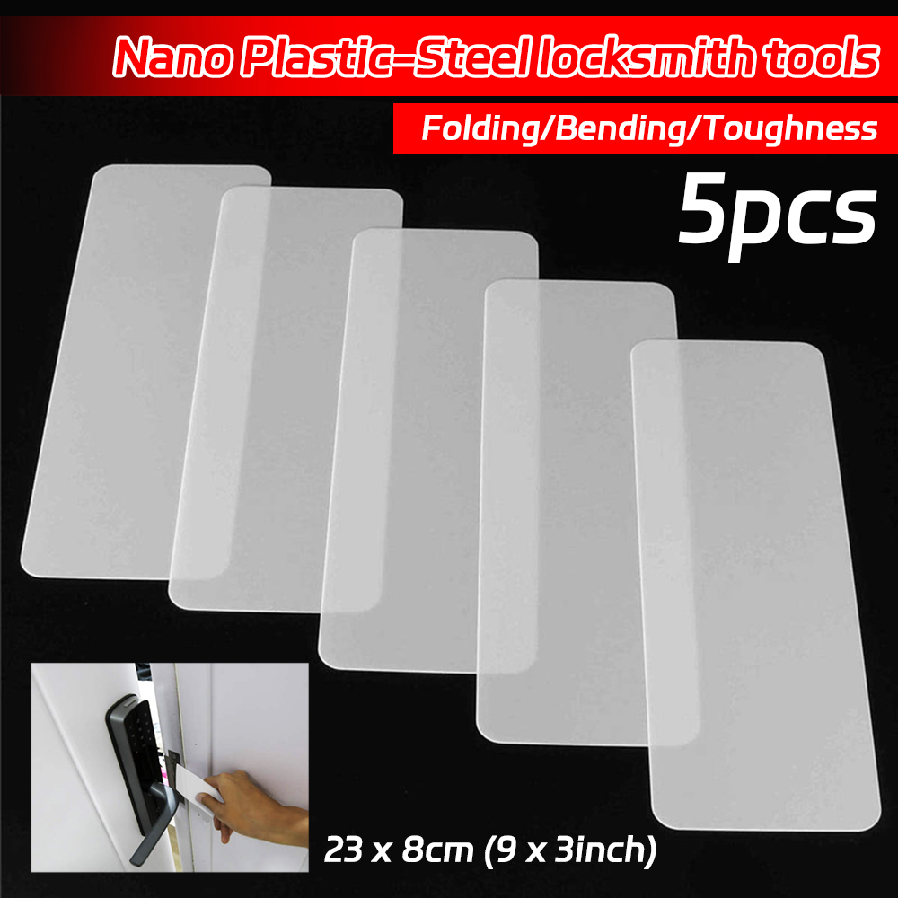 Card Scraper Steel - 5 個カードこじ開けスクレーパー 230 × 80 ミリメートルプラスチック鋼ナノインサートシート鍵屋ツールドアジョギングバイパスツールロック