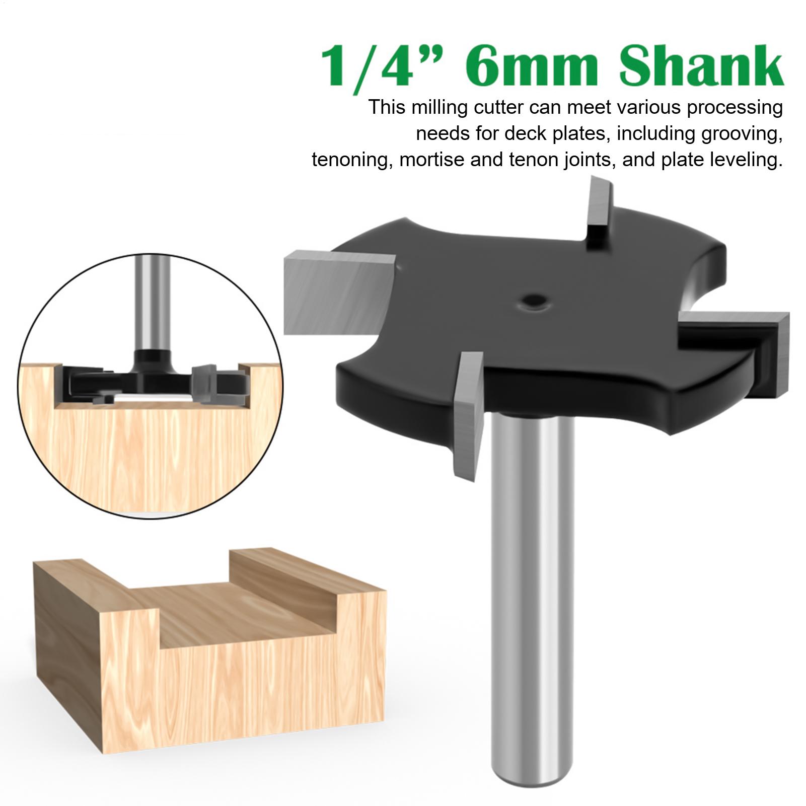 Router Bits For Woodworking - フラットニングルータービット 1/4インチシャンク 木工用フライスカッター 4枚刃 プレーナービット スポイルボード表面加工