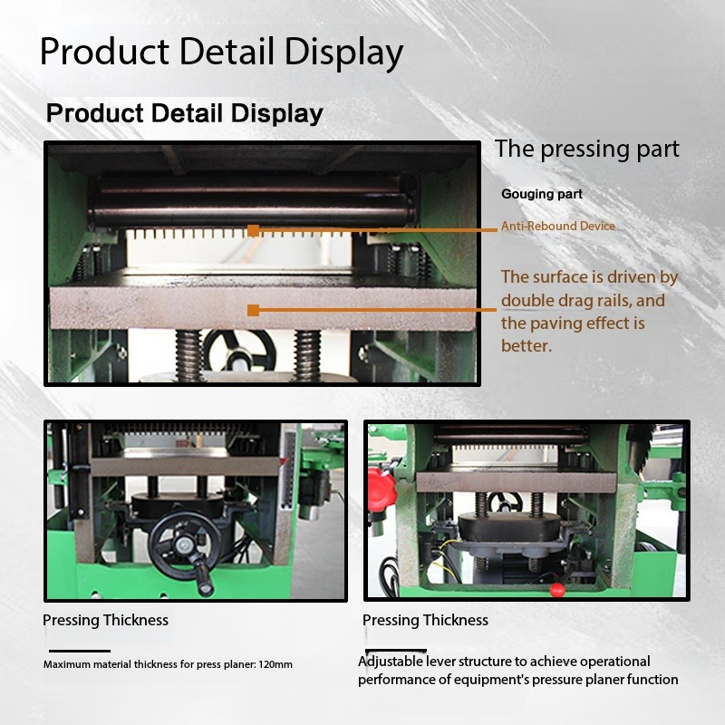 Woodworking Thicknesser - 卓上木工プレーナー＆厚み削り盤 - 多機能プッシュテーブルマシンツール 220V/380V 4200rpm 木工用