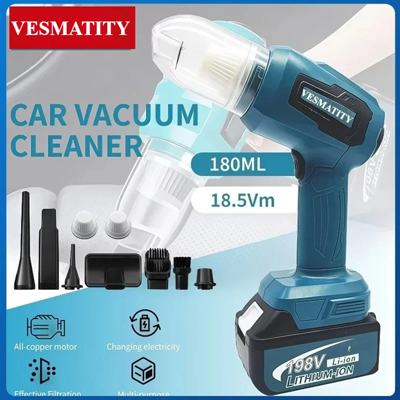 Vacuum Cleaner Woodworking - コードレス掃除機 7種類のノズル 200W 10000Pa 最大吸引力 180ml