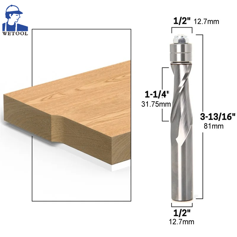 1/2インチ 12mm シャンク フラッシュトリム 超硬ソリ - Router Bits For Woodworking のレビューと価格