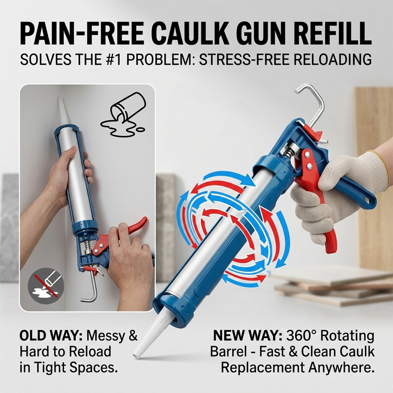 9インチ360 °   回転式多機能手動コーキングガン シリ - Woodworking Glue Applicator のレビューと価格
