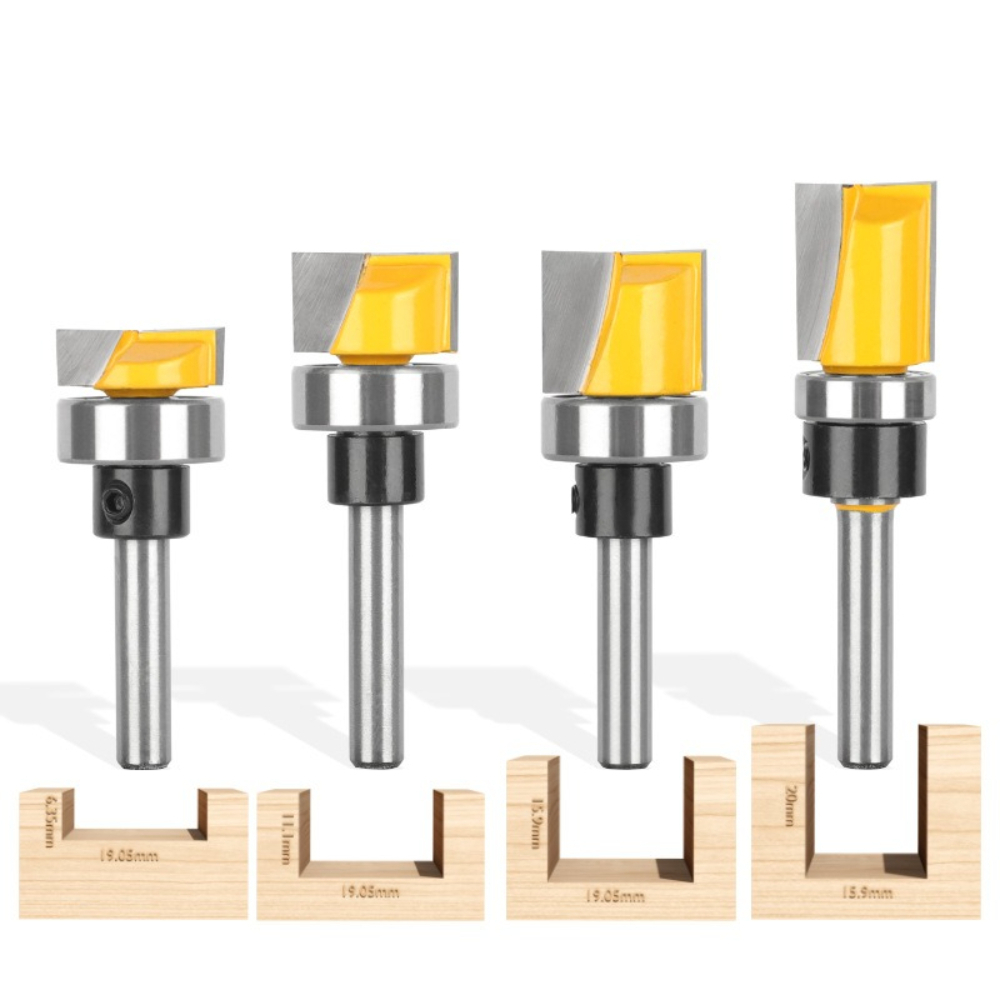 1/4インチシャンク、ベアリング付き超硬チップテンプレートパ - Router Bits For Woodworking のレビューと価格