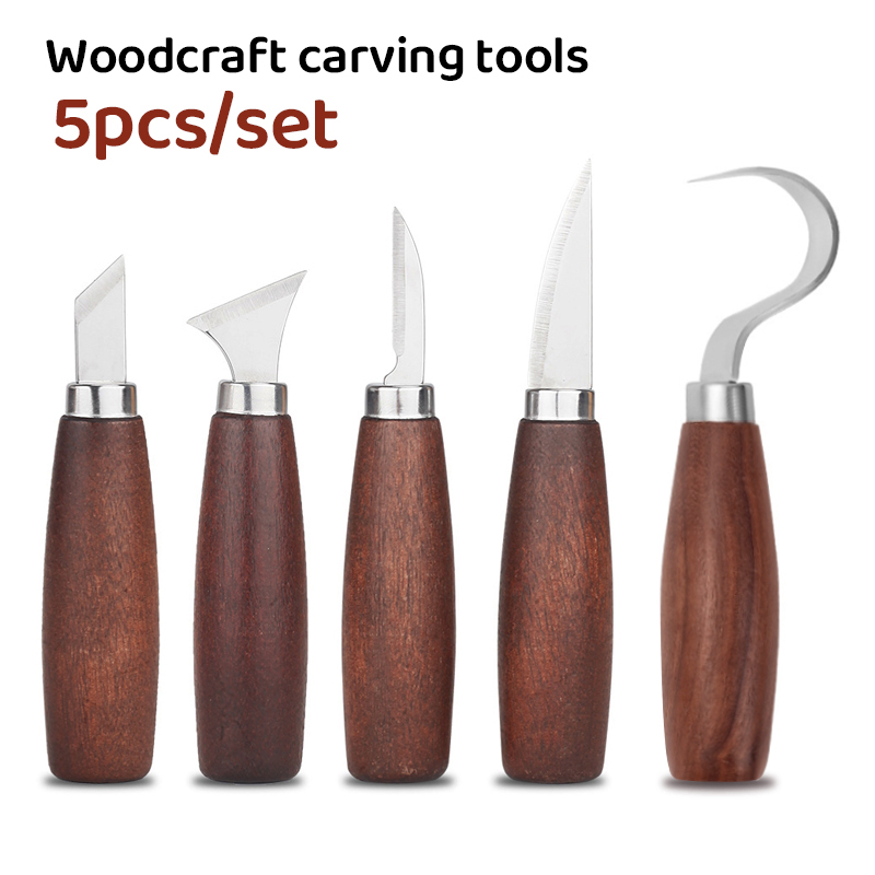 5 個のツール木彫り用ノミ木工カッターハンドツールセット木彫 - Woodworking Knife のレビューと価格
