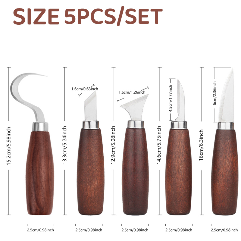 5 個のツール木彫り用ノミ木工カッターハンドツールセット木彫 - Woodworking Knife のレビューと価格
