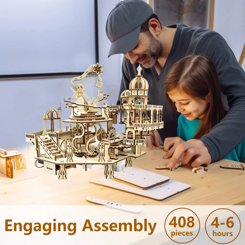 最新の 3D 木製パズル ミステリー アイランド オルゴール - Woodworking Kits For Kids のレビューと価格