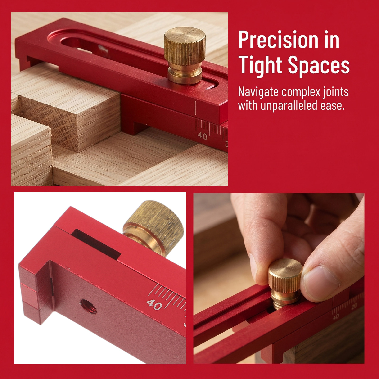 木工用測定定規 5-40mm アルミ合金製モーティスゲージ  - Woodworking Joint のレビューと価格
