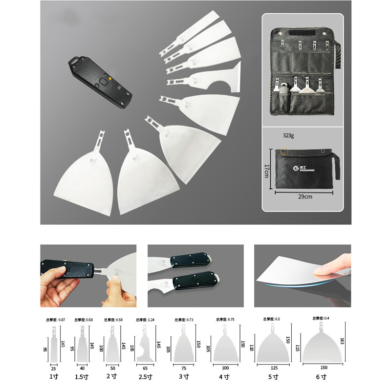 交換可能なヘッド付き多機能カード型ステンレスパテナイフ、クリ - Card Scraper Steel のレビューと価格