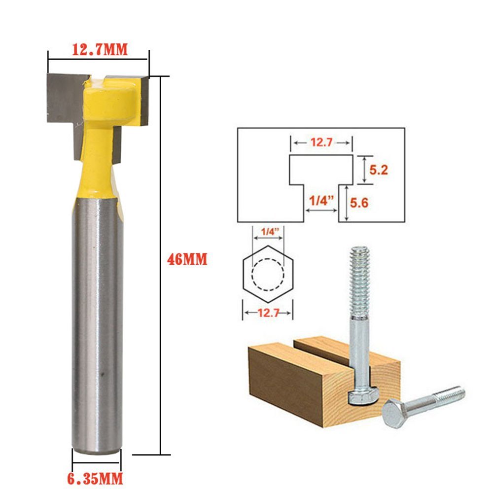 A11I 1/4インチシャンクTスロットカッタールータービッ - Router Bits For Woodworking のレビューと価格