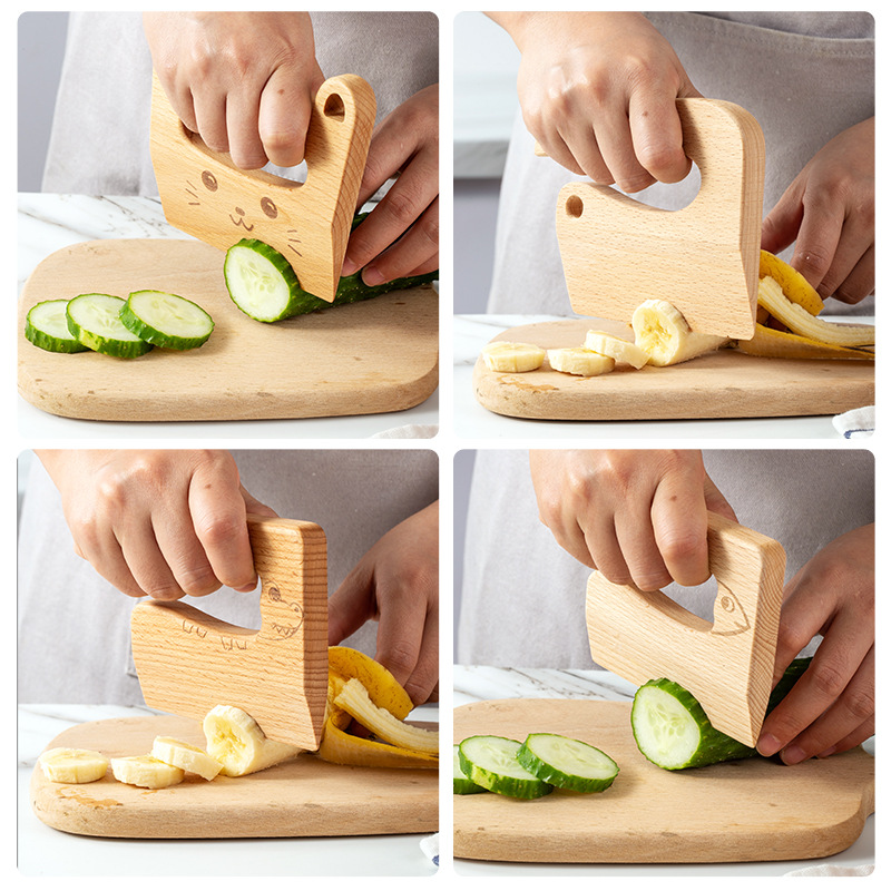 木製子供ナイフ調理用かわいい魚恐竜形状キッチンおもちゃ野菜フ - Woodworking Kits For Kids のレビューと価格
