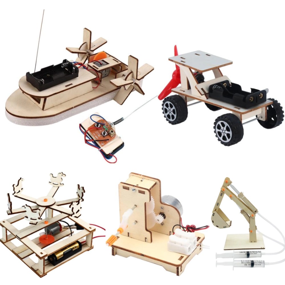子供のためのDIY木製ボートモデル科学玩具、電気ステム、教育 - Woodworking Kits For Kids のレビューと価格