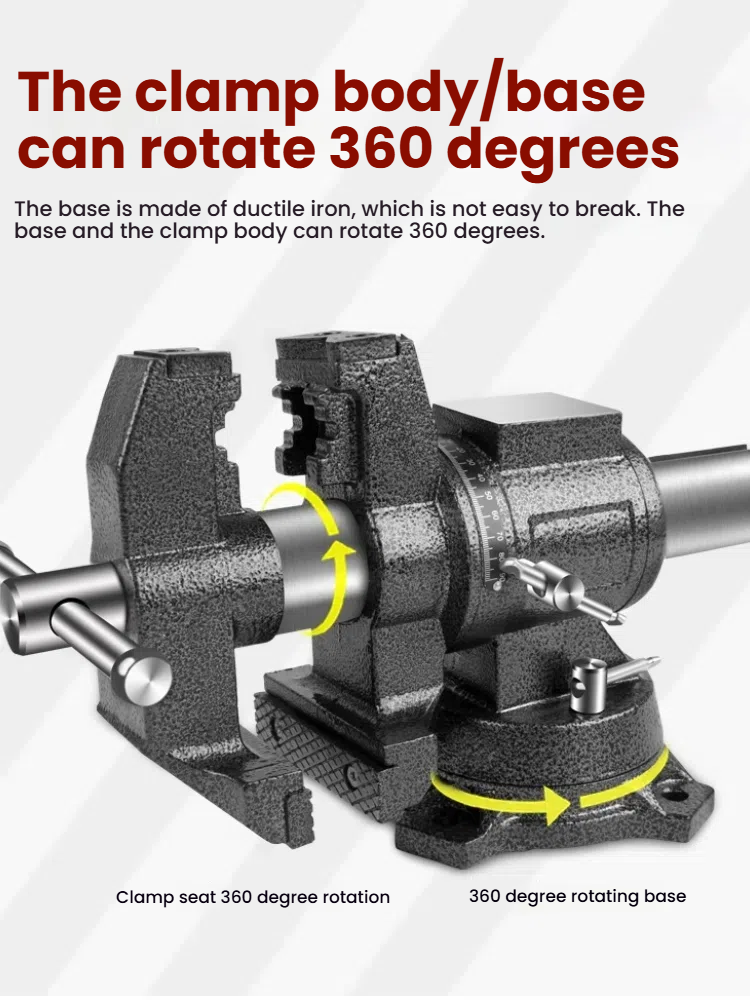 5インチ多機能ベンチバイス360 °   回転式ワークベンチ - Woodworking Vise For Workbench のレビューと価格
