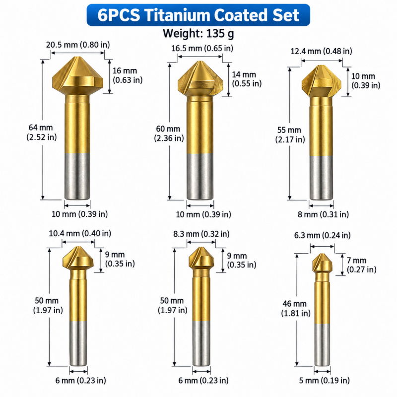 6個入り 3枚刃 チタンコーティング 90度面取りカッターセ - Router Bits For Woodworking のレビューと価格