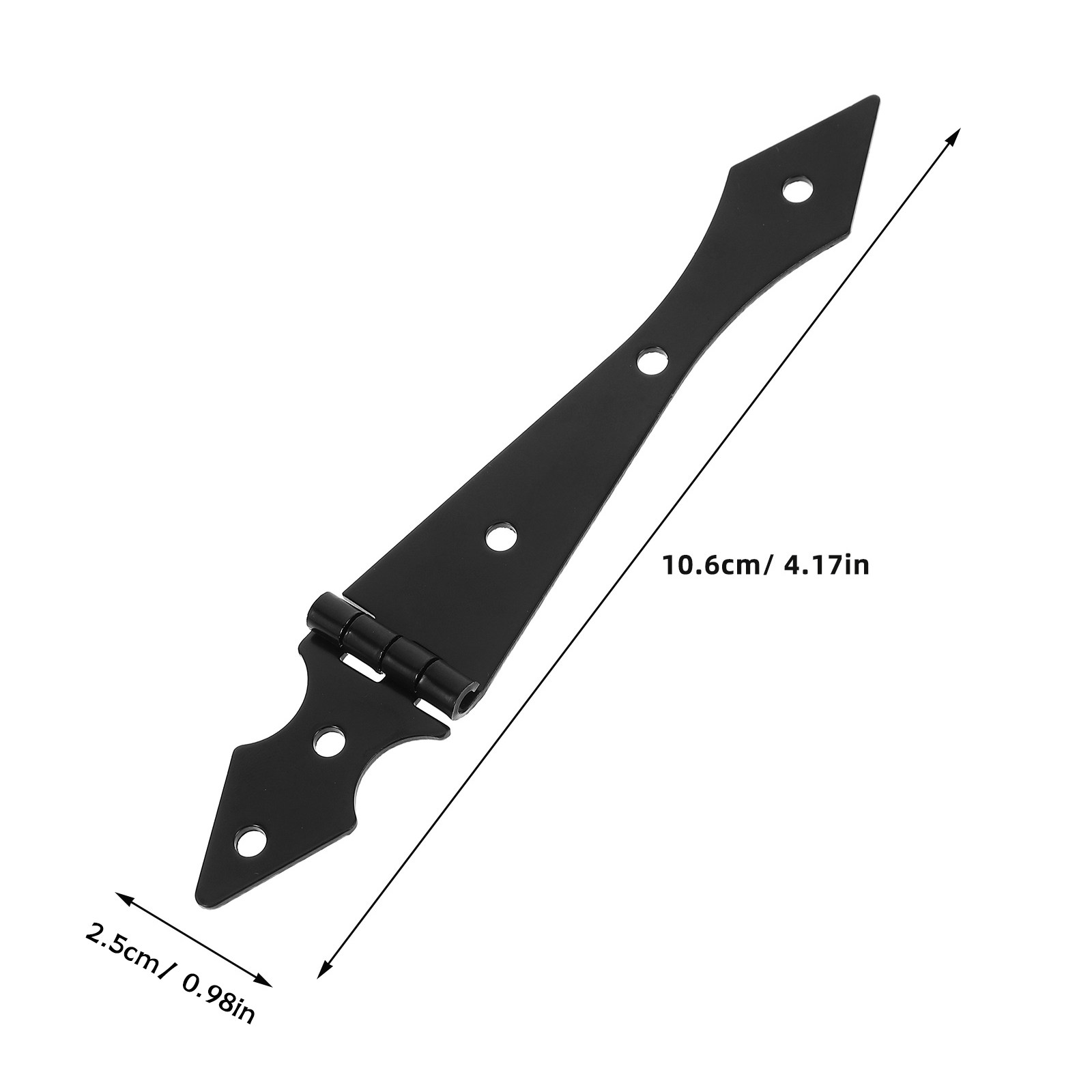 頑丈な納屋戸用蝶番4個組。黒色の金属製、矢印型のストラップ付 - Woodworking Warehouse のレビューと価格