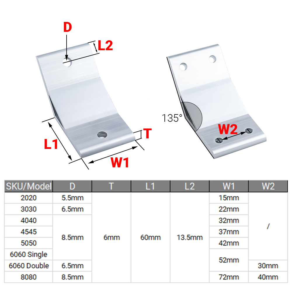4個/セット 135度 2020 3030 4040 454 - Woodworking Joint のレビューと価格