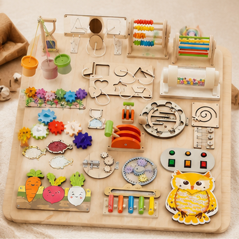 プレミアムモンテッソーリビジーボードアクセサリー 感覚細かい - Woodworking Kits For Kids のレビューと価格