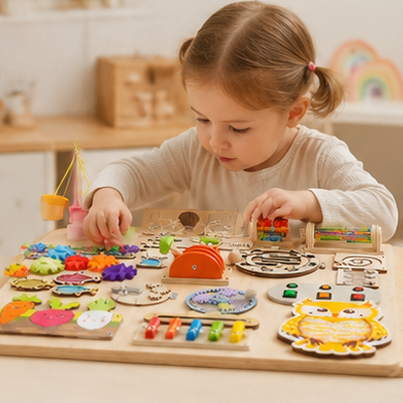 プレミアムモンテッソーリビジーボードアクセサリー 感覚細かい - Woodworking Kits For Kids のレビューと価格